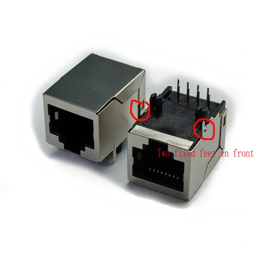 20PCS/Lot Shield RJ45 8P8C Jack Connector No LED 21MM PCB Mount Network Internet Modular