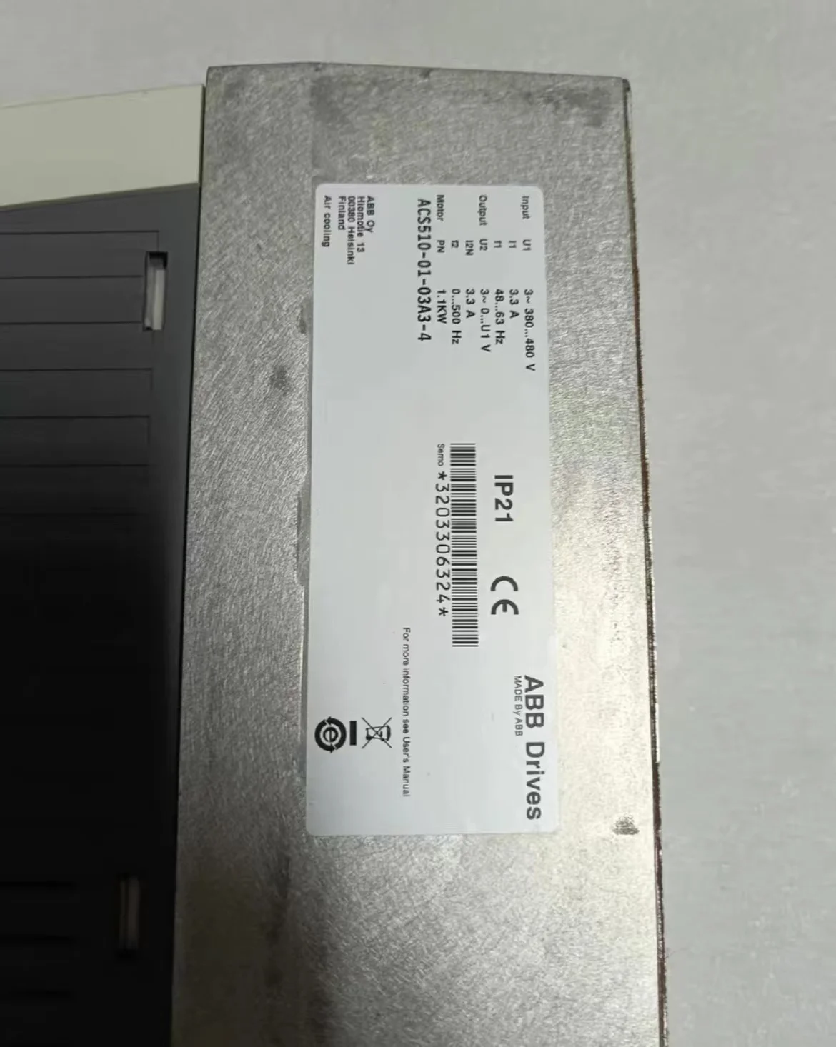 Second-hand  ACS510-01-03A3-4   Frequency converter  tested  ok