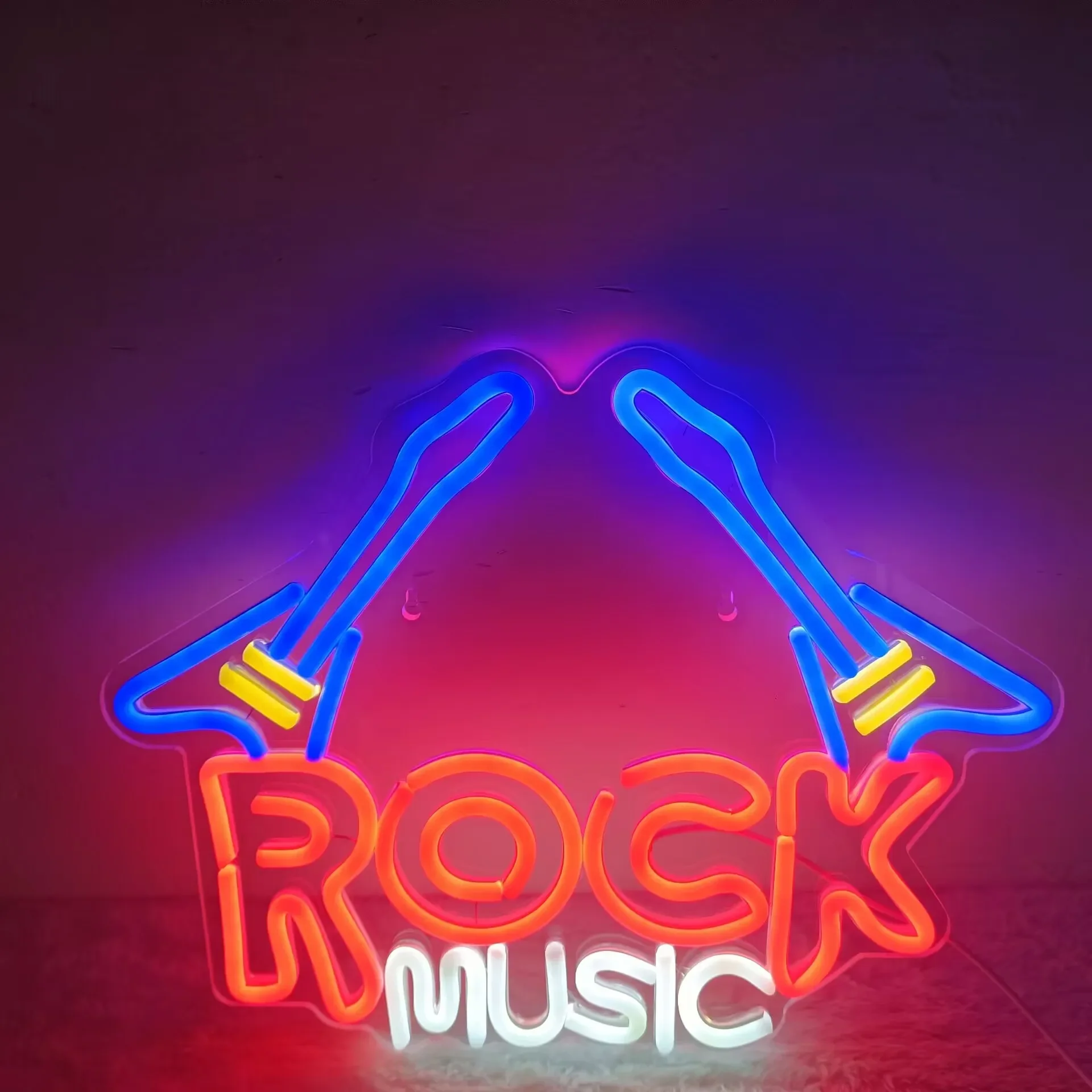 

Electric Guitar LED Neon Lights Rock Music Neon Sign Dimmable USB Powered for Bedroom Bar Club Music Studio Wall Decor Gifts