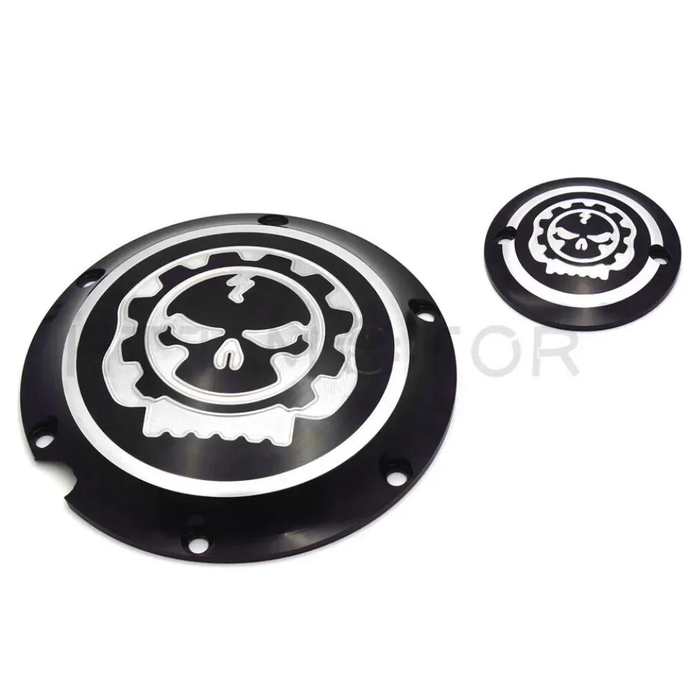 Penutup Timer Derby Mesin Tengkorak untuk Harley Davidson 2004-Nanti XL dan XR Model Aksesori Motor Gear Chrome