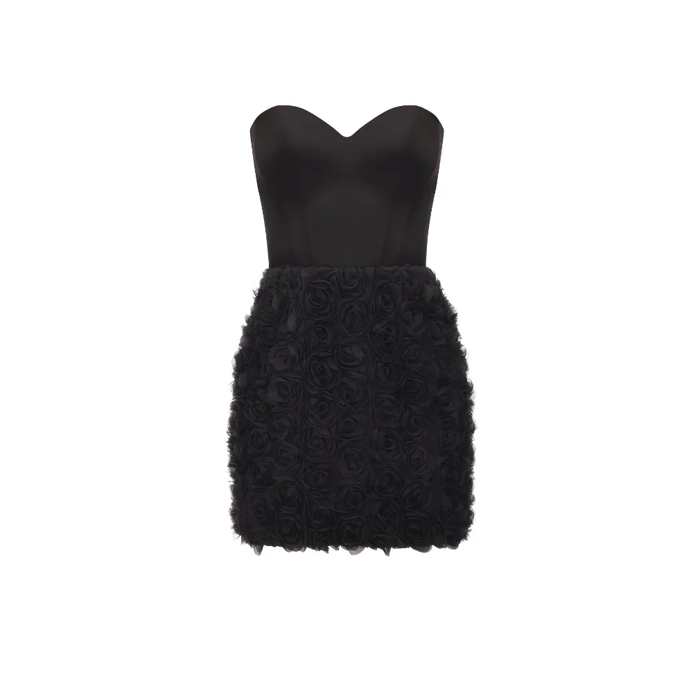 

Customized 3D Florals Evening Dresses Black Sweetheart Short Party Dress Elegant Cocktail Prom Mini Gowns for Women 2026 Bespoke