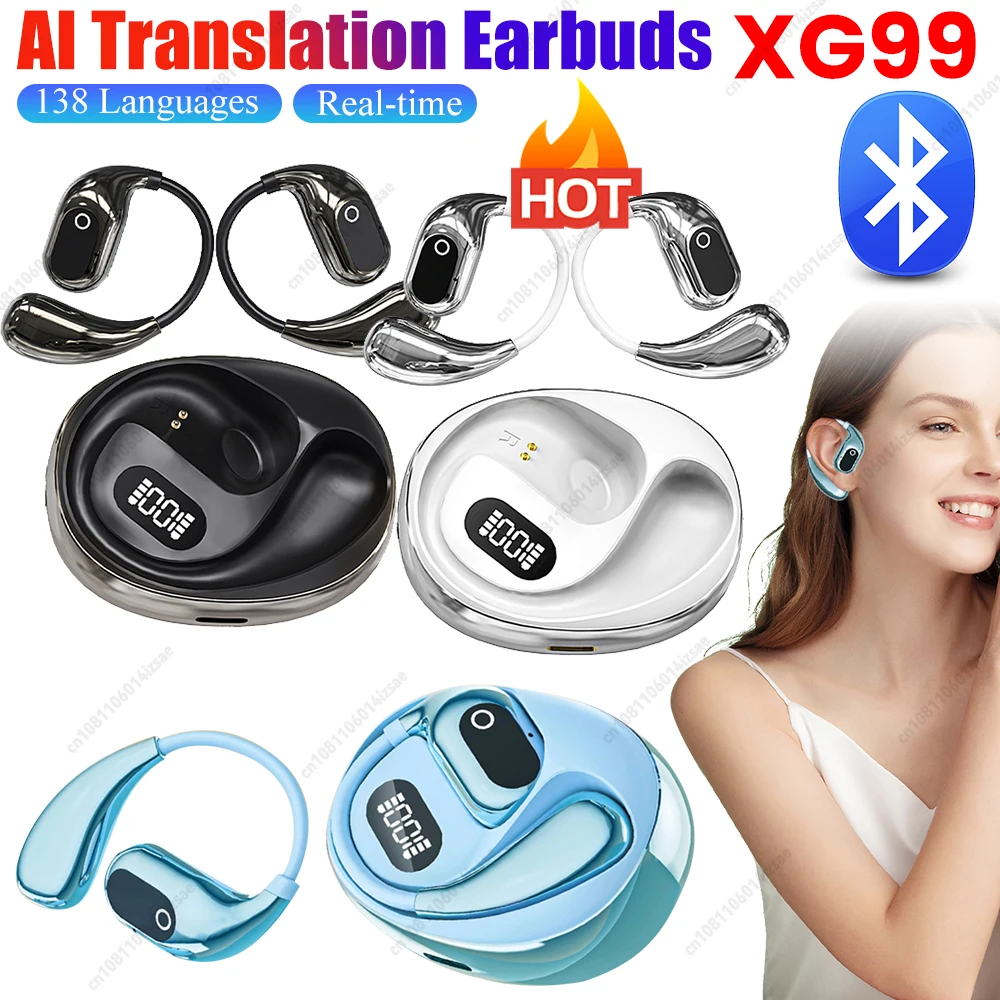 

XG99 AI Intelligent Translator Earbuds 138 Languages Bluetooth Real Time Translation Earphones Waterproof Wireless Headphones
