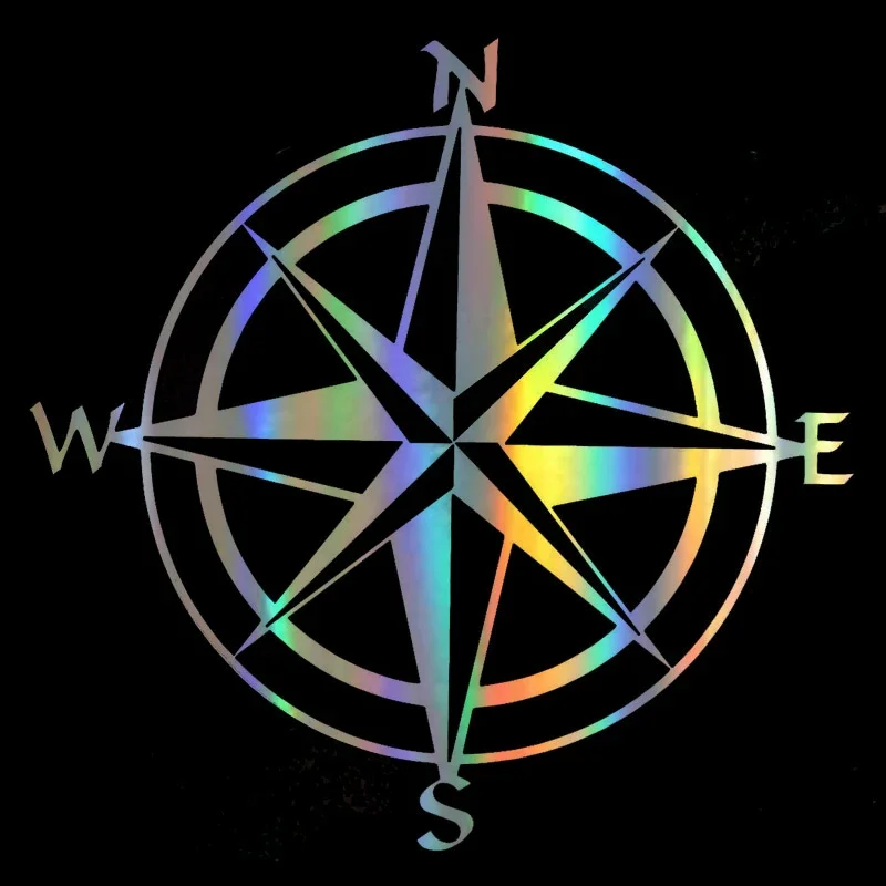 

Car Sticker 3D Compass Travel Wanderlust Direction NSWE Funny Decal Stickers Vinyl Laser Styling 15*15CM