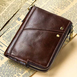 Genuine Leather Purse for Men Luxury Wallet Men's Card Holder with Coin Pocket 2022 Man Gifts Short Money Bag Carteras Para