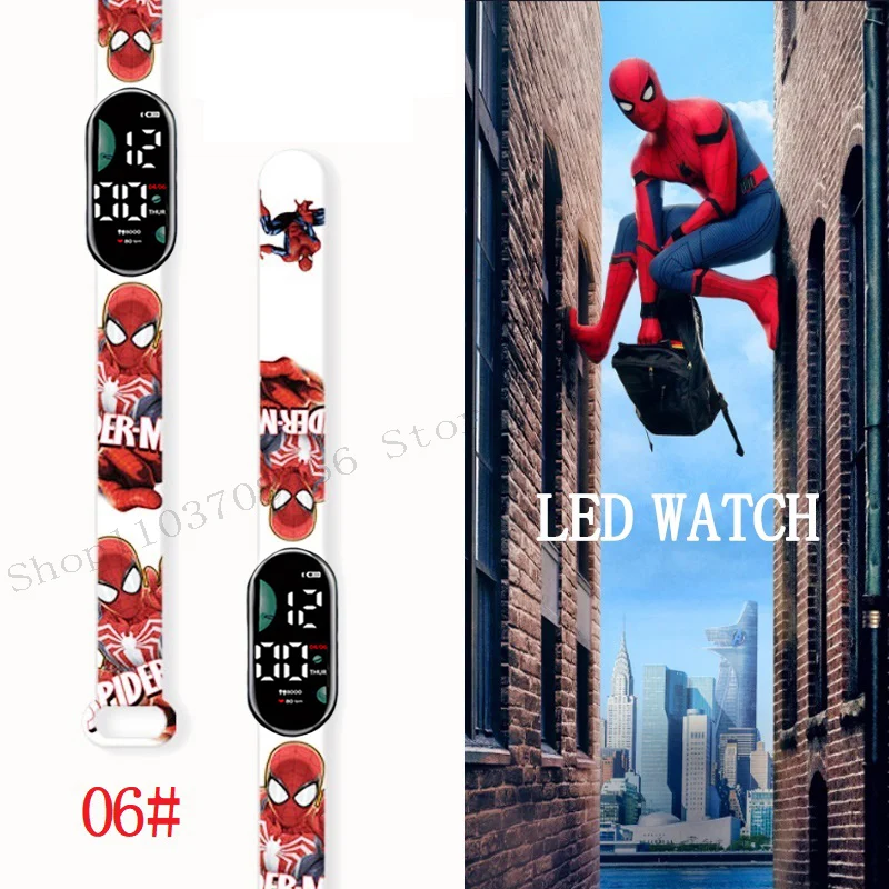 MINISO Spiderman Kid's Watches Men Sport Wristband Bracelet Waterproof Children Digital Watch Boys LED Clock Gift