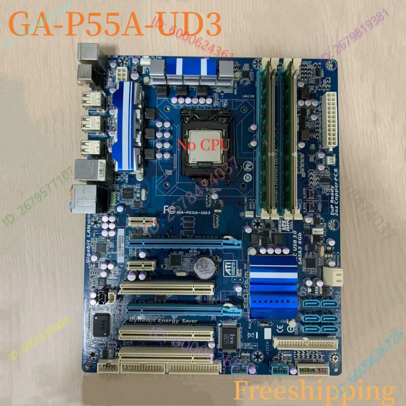 

For GIGABYTE GA-P55A-UD3 Motherboard 16GB LGA1156 DDR3 Mainboard 100% Tested Fully Work
