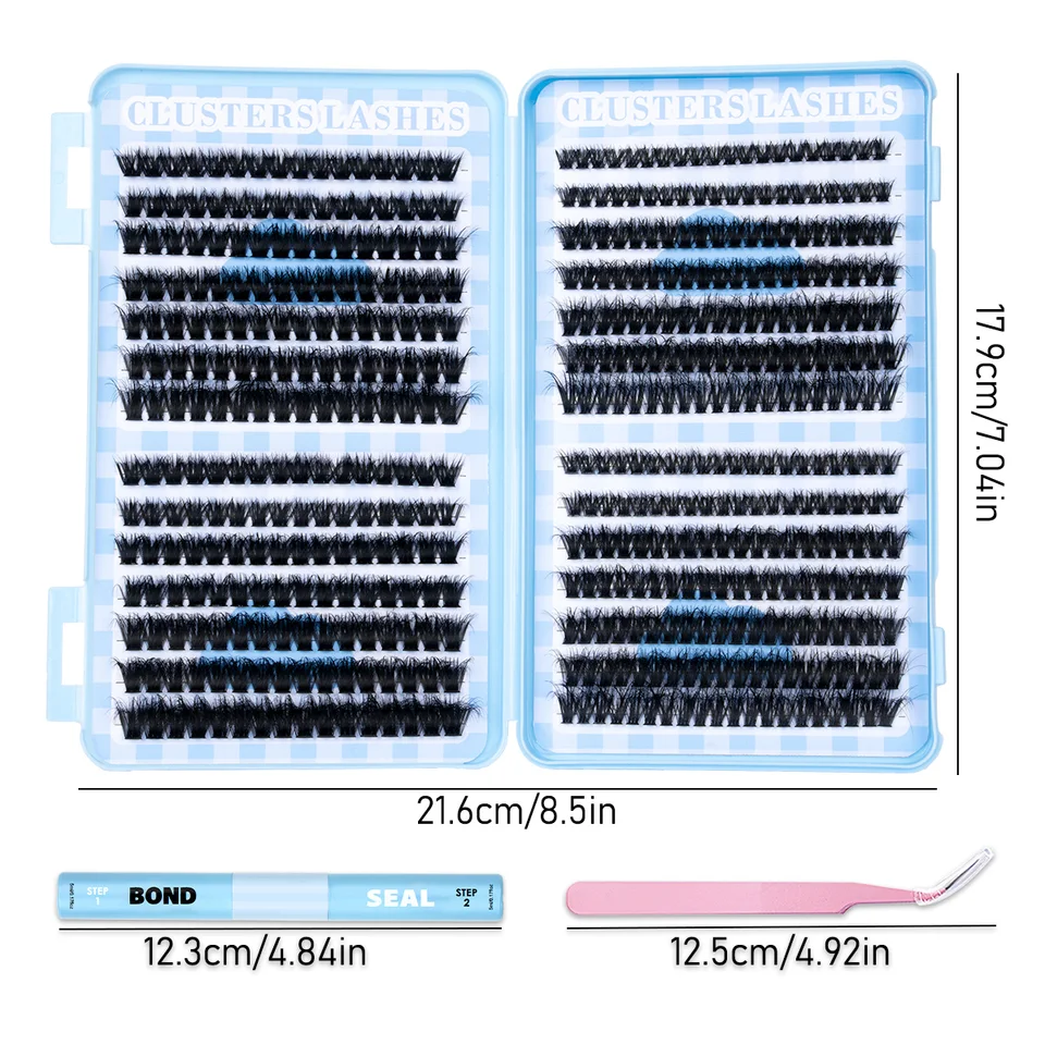 Racimos de pestañas DIY, extensión de pestañas en racimos mixtos, suaves, naturales, individuales, reutilizables, con pinzas 5