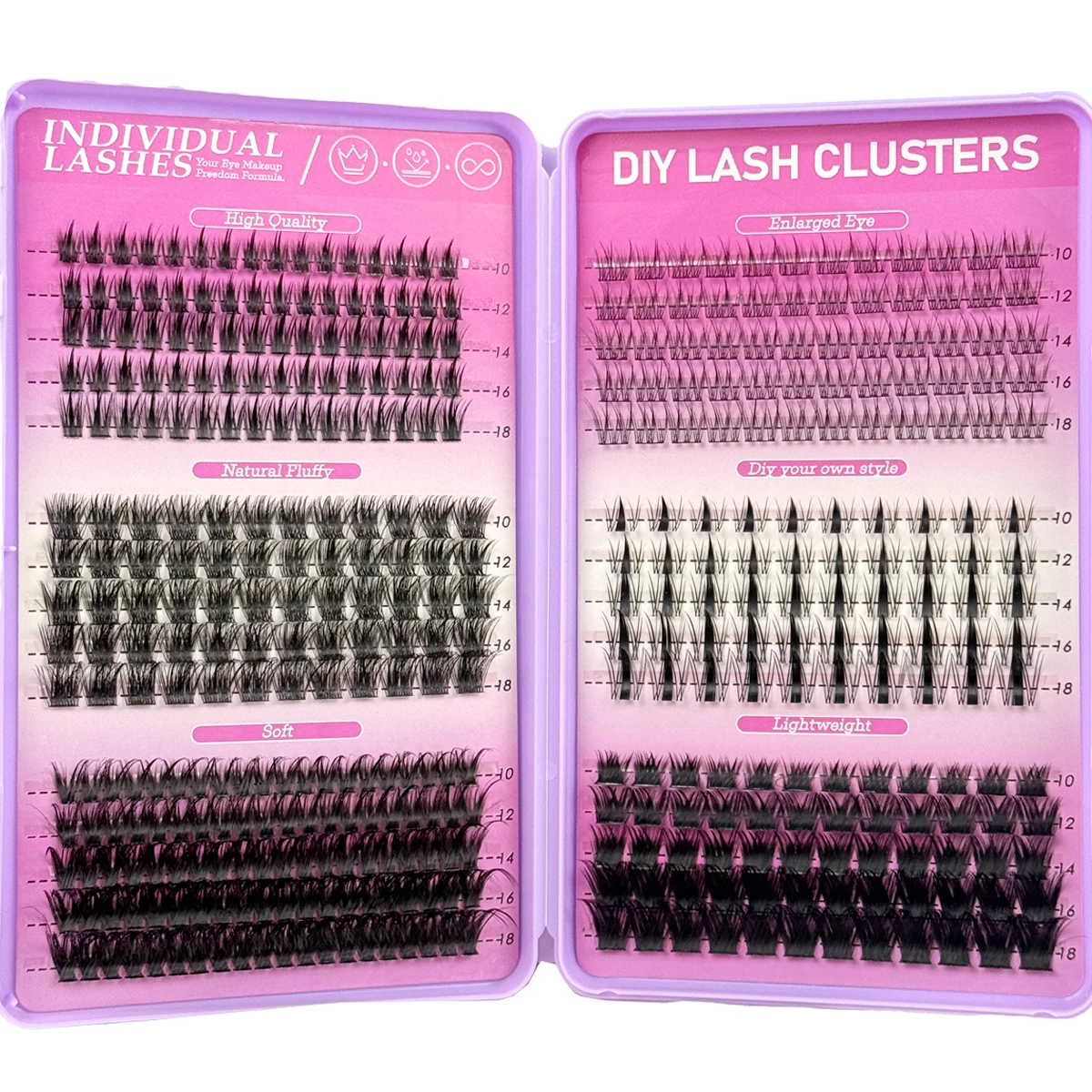 Neue 32-reihige 512-Cluster-Mix-Wimpern, natürlicher Manga-Look, DIY-Wimpernverlängerung, wiederverwendbare natürliche Wimpern – Detail 27