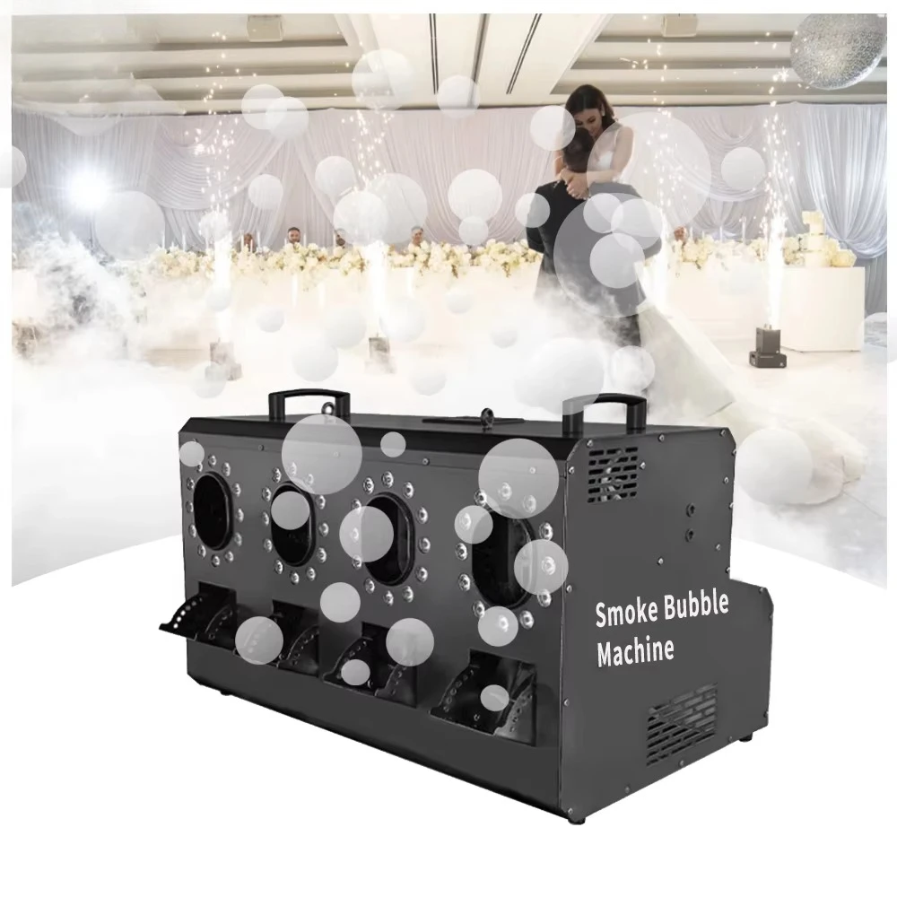 

New Products 4Holes 3000W 28*3w 4IN1 LEDs Ring 2 Export Smoke Machine and Bubble Machine Use in Party Weeding Stage