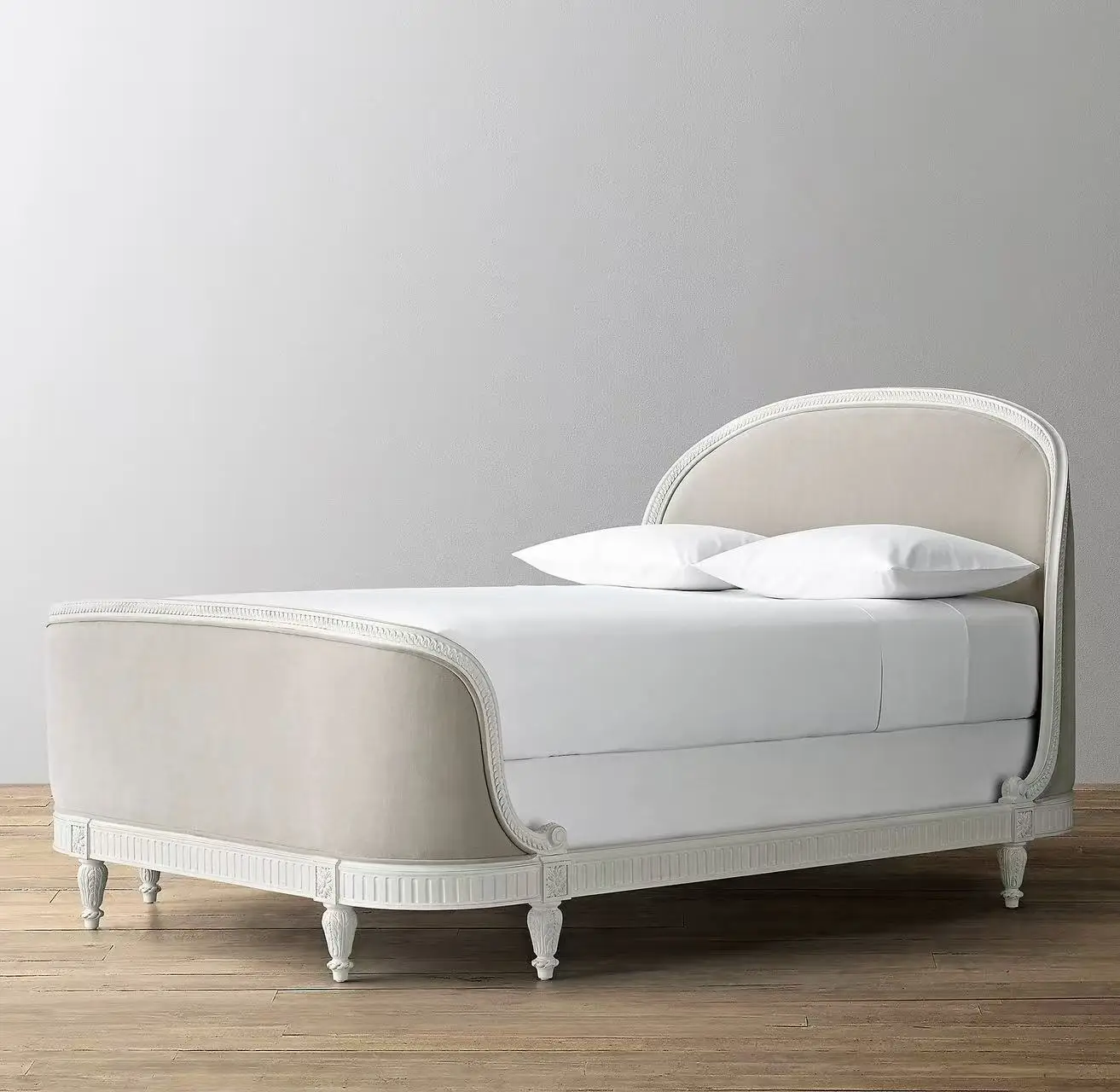 

sg-Modern Minimalist Luxury Solid Oak Hand Carved Tufted Soft Full Size Children's Bed%