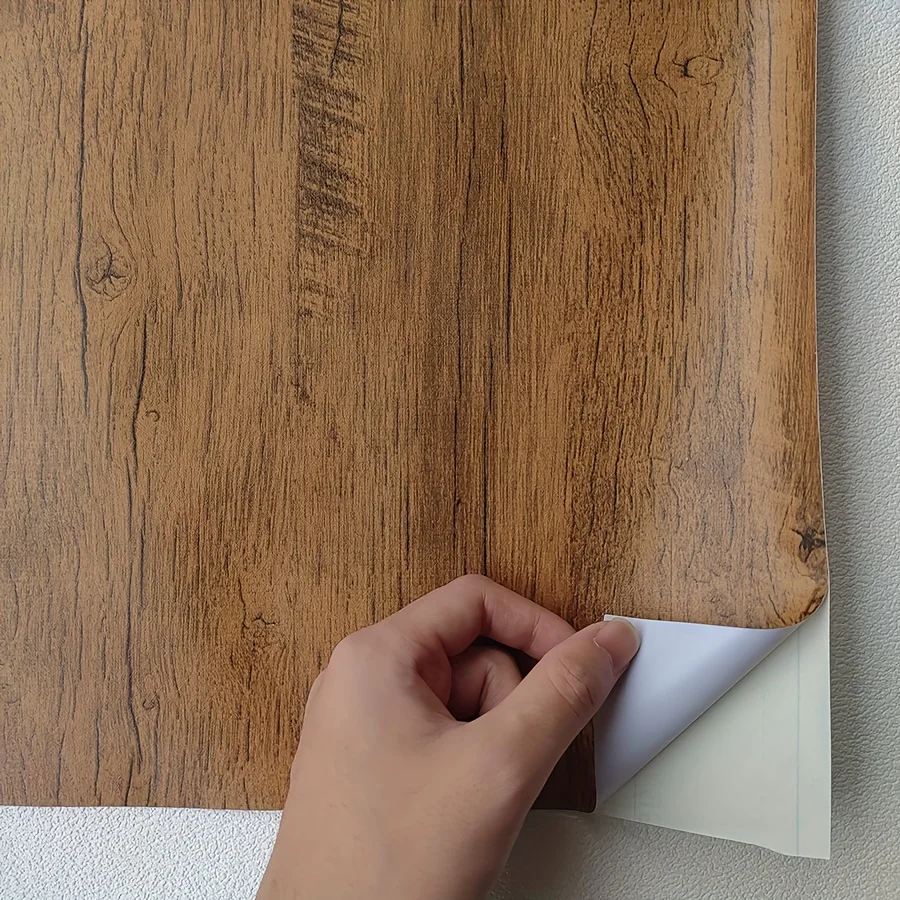 Brown Faux Wood Grain Contact Paper Peel Stick Wallpaper Self Adhesive Removable for Living Room Bedroom Furniture Countertop
