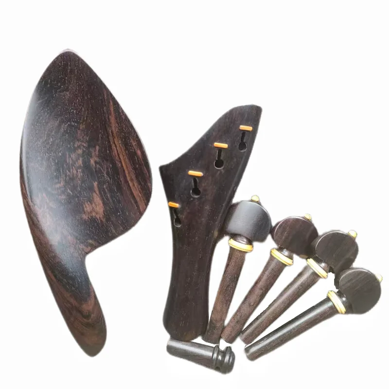 

Harp model 4/4 Violin Ebony Wood Accessories Tailpiece Tuning Pegs Endpins Chin Rest with Matel Screw Violin Fittings Parts