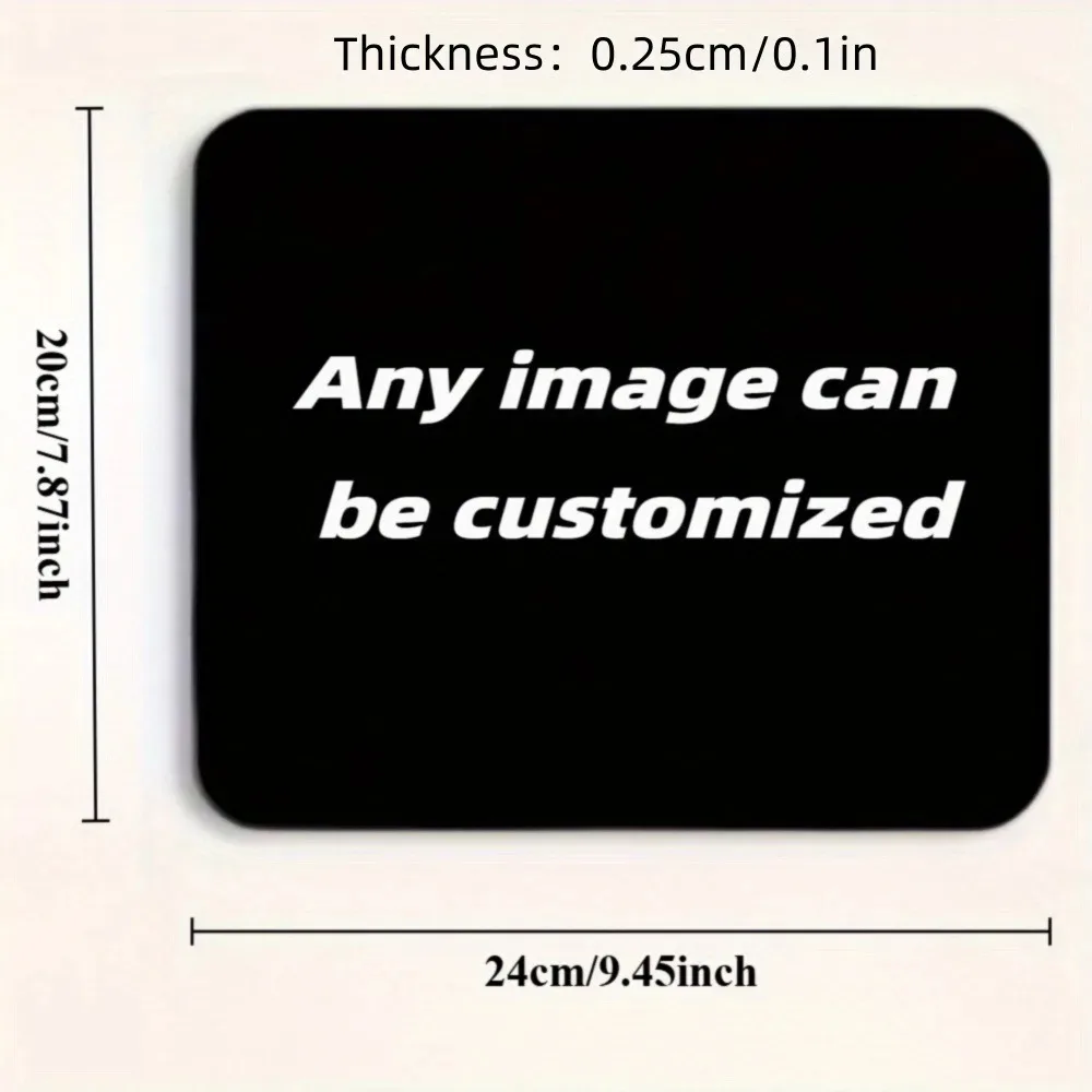 Non‑Slip Heat‑Resistant Rectangular Custom Personalized Mouse Pad, Desk Mat for Keyboard Cup Gaming Office, Ideal Family Gift