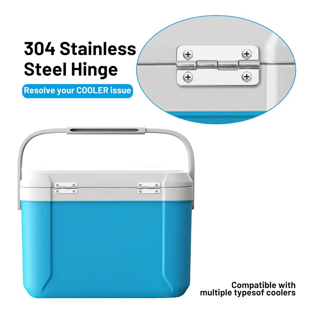 3-Piece Stainless Steel Hinge Set for Igloo Ice Chests Compatible with For 25 35 45 55 65 75 100 165 Quart Coolers