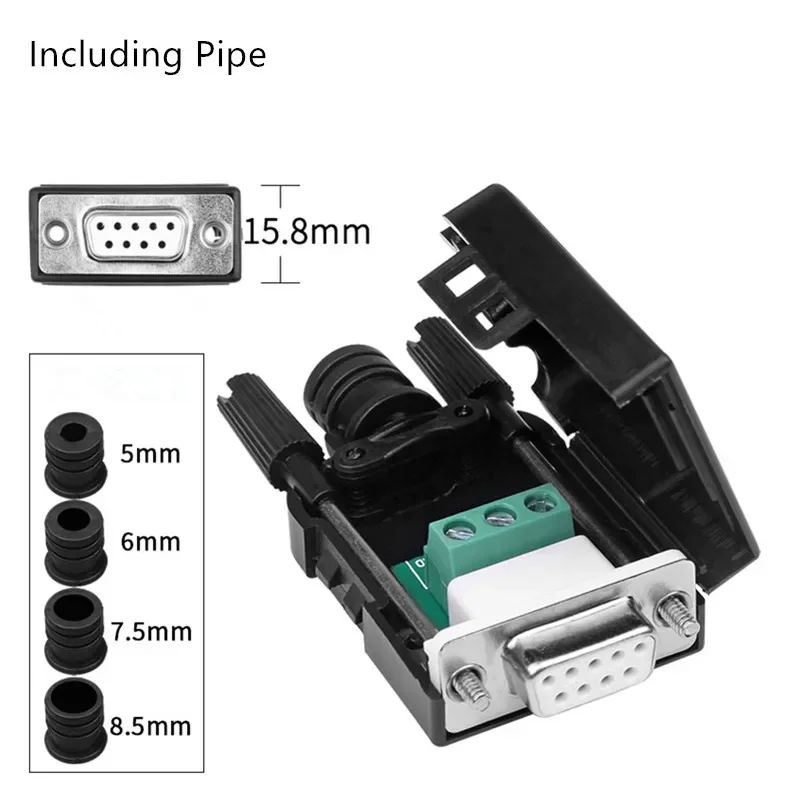 New 9Pin D sub Connector DB9 COM RS232 transfer-free Signals terminals Male/Female Connector Solderless