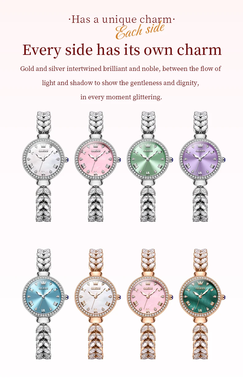 OLEVS 9971 Top Brand Women's Quartz Watches Diamond Bezel Luminous Waterproof Elegant Fashion Dress Wristwatch For Lady