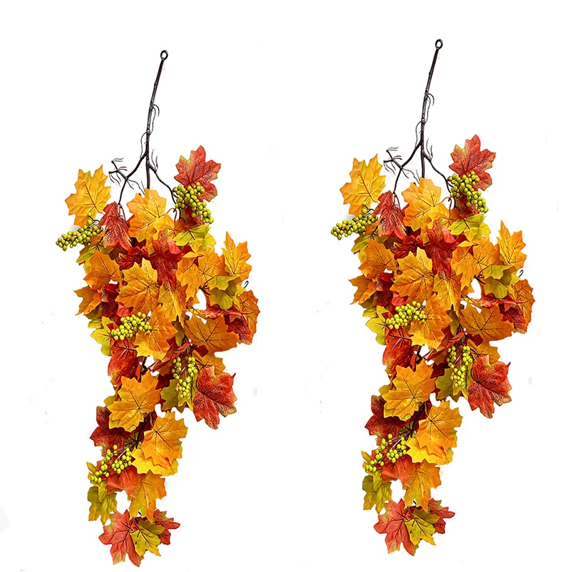 

Hanging Artificial Plants Halloween Maple Leaf Garland Fall Home Thanksgiving Christmas Party Fall Decoration DIY