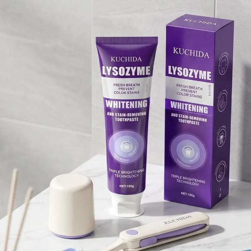 Lysozyme Whitening Toothpaste Stain Removal Plaque Control Fresh Breath Gentle Enamel Protection Daily Oral Care Tooth Paste