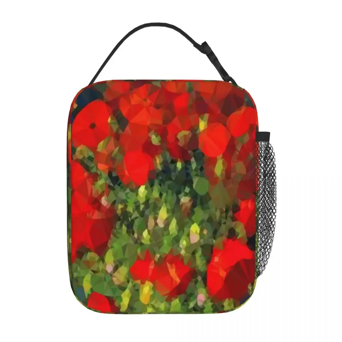 Hot Sale Van Gogh Red Poppies Low Poly Geometric Triangles Watercolor Food Storage Bag Long Drive Food Storage Bag