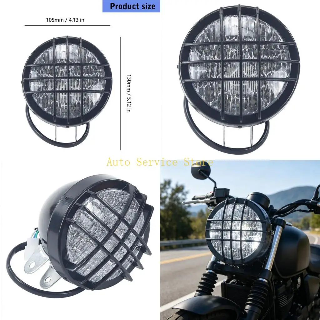 462A Scooter Head Light With Grids Easy Installation Driving Light