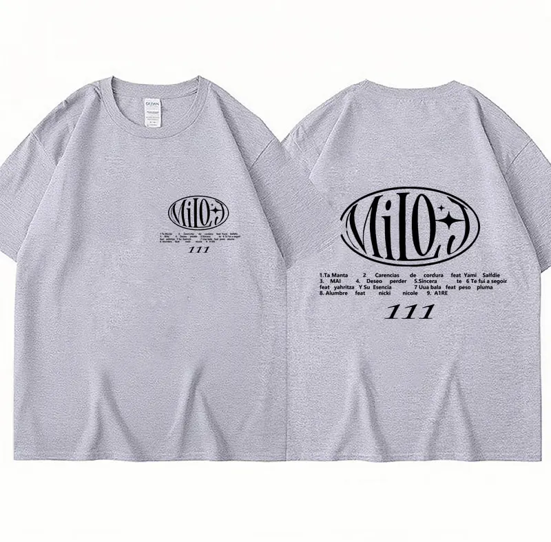 Rapper Milo J Tour 111 Album Merch Tshirt Men Women Trendy Hip Hop Harajuku Short Sleeve 100% Cotton Loose Tops Streetwear Male