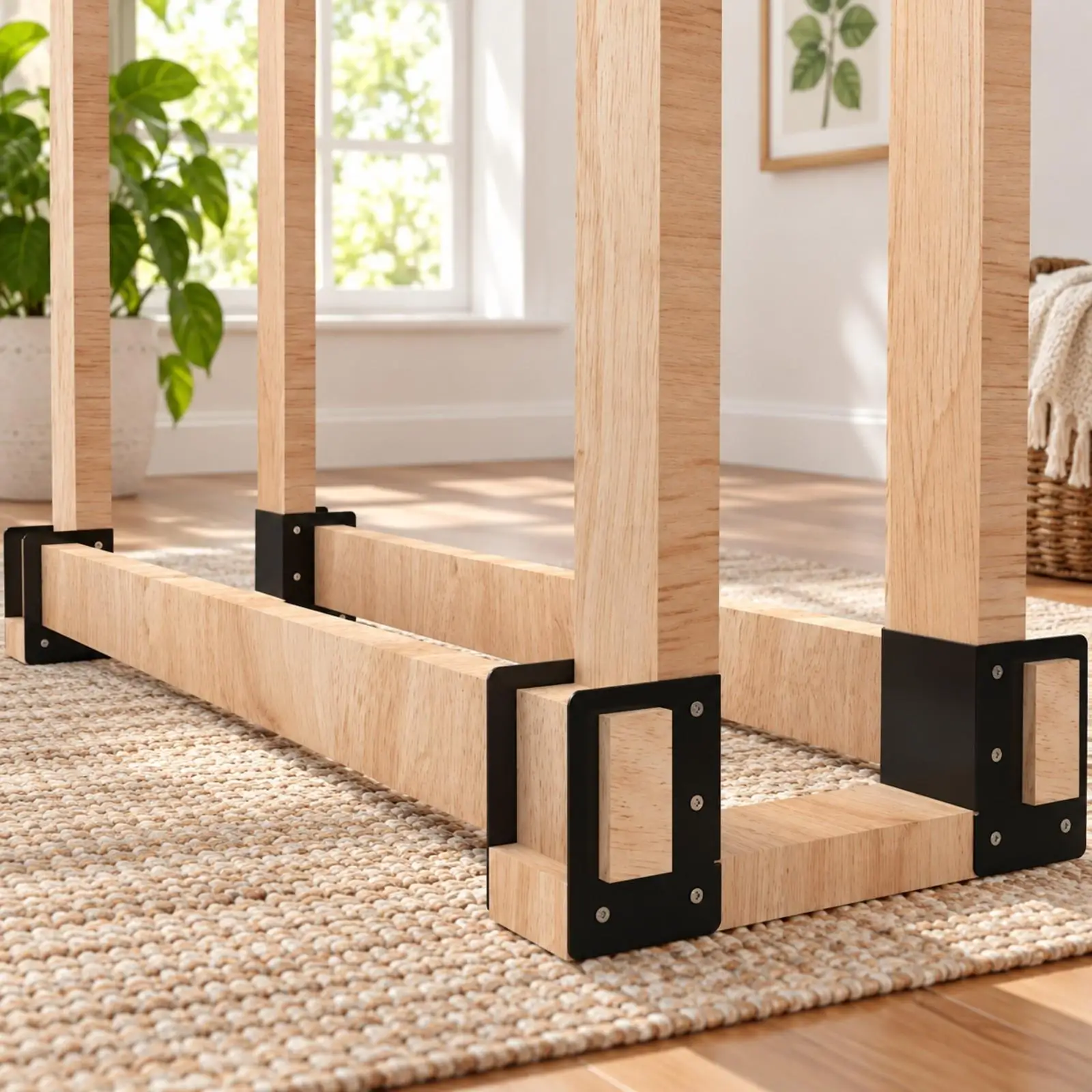 Coated Firewood Rack Brackets for 2x4 Lumber Build Custom Wood Storage Hardware for Patio Porch