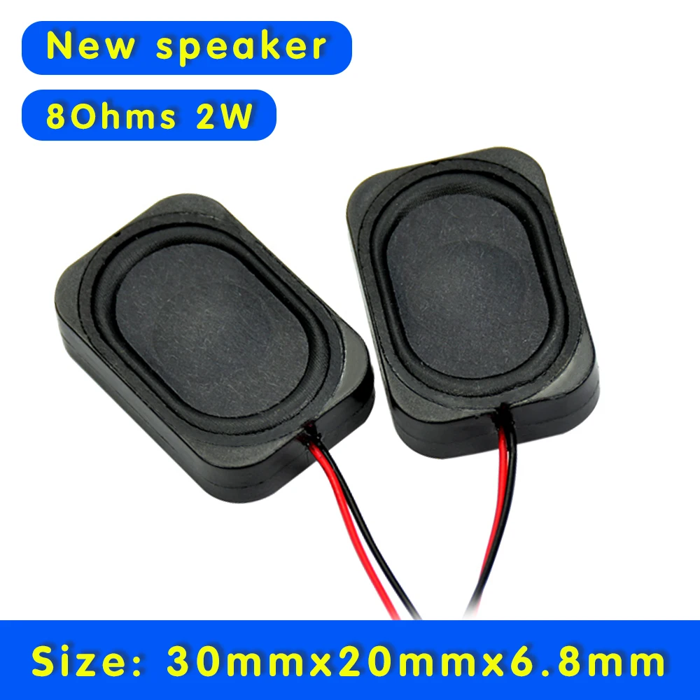 2Pcs Mini Portable Audio Speakers Unit 3020 8 Ohm 2W TV LED Cavity Sound Speaker DIY Home Theater Music Loudspeaker