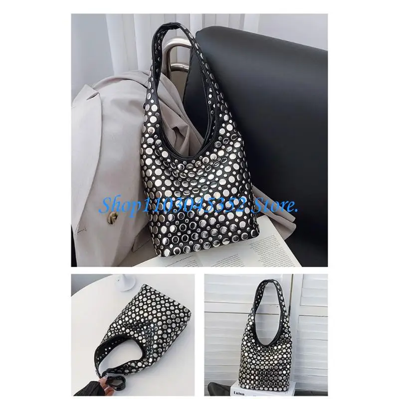 

A3PE Contemporary Dot Studded Arm Bag PU Shoulder Bags For The Enthusiast