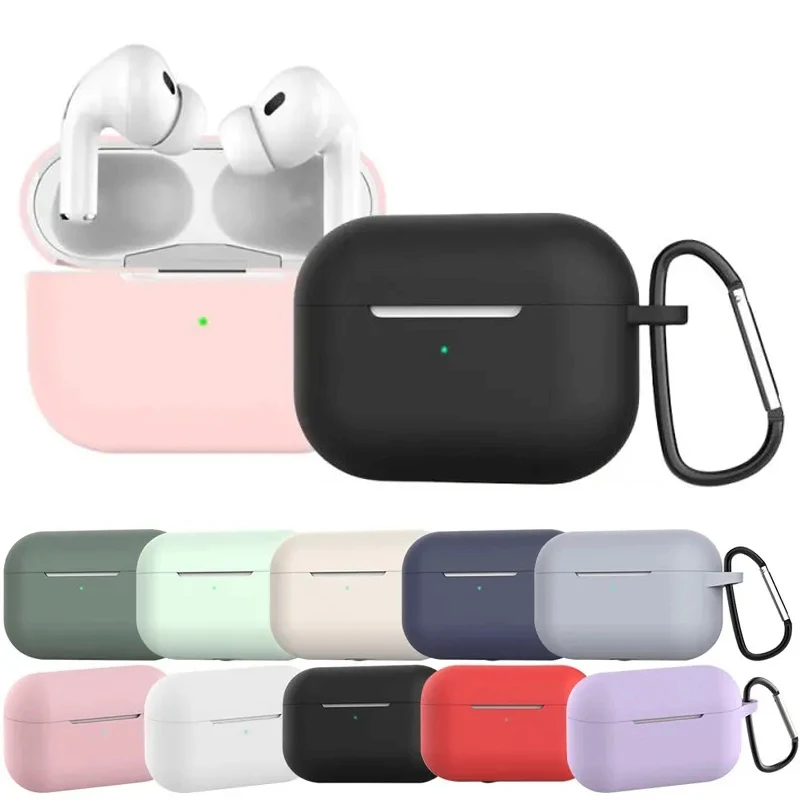 Silicone Earphones Case For Airpods Pro 1st Cover Headphone Accessories Protective Box For Apple Airpods Pro Case Bag With Hook