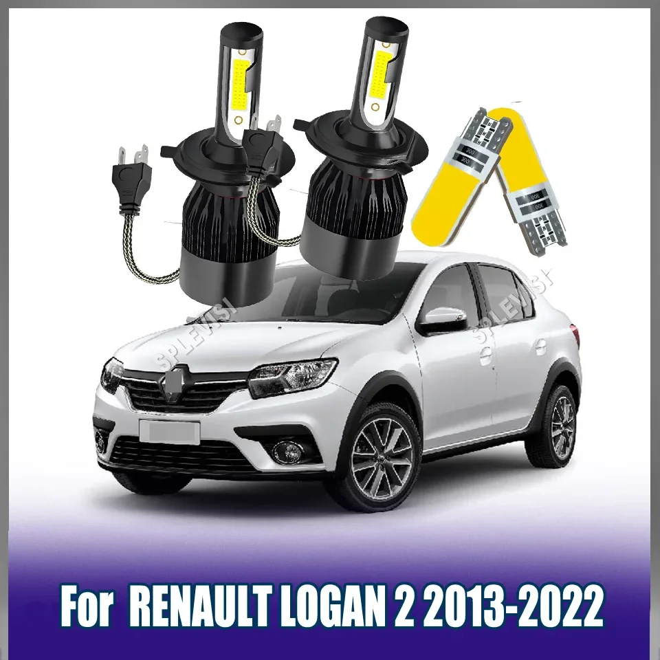 H4 9003 LED 60W White Headlight - Perfect Beam Focus For RENAULT LOGAN 2 2013 2014 2015 2016 2017 2018 2019 2020 2021 2022