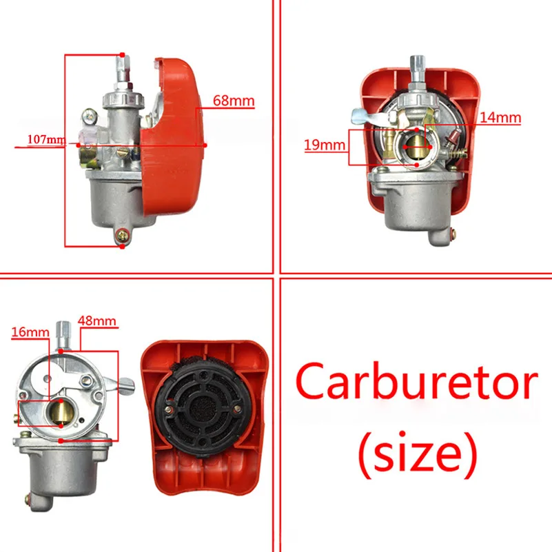For 49cc 60cc 66cc 80cc Carburetor 2 Stroke Engine Motorized Bicycle Carb Carby Motorcycle Bike Parts Motorcycle Carburetor T200