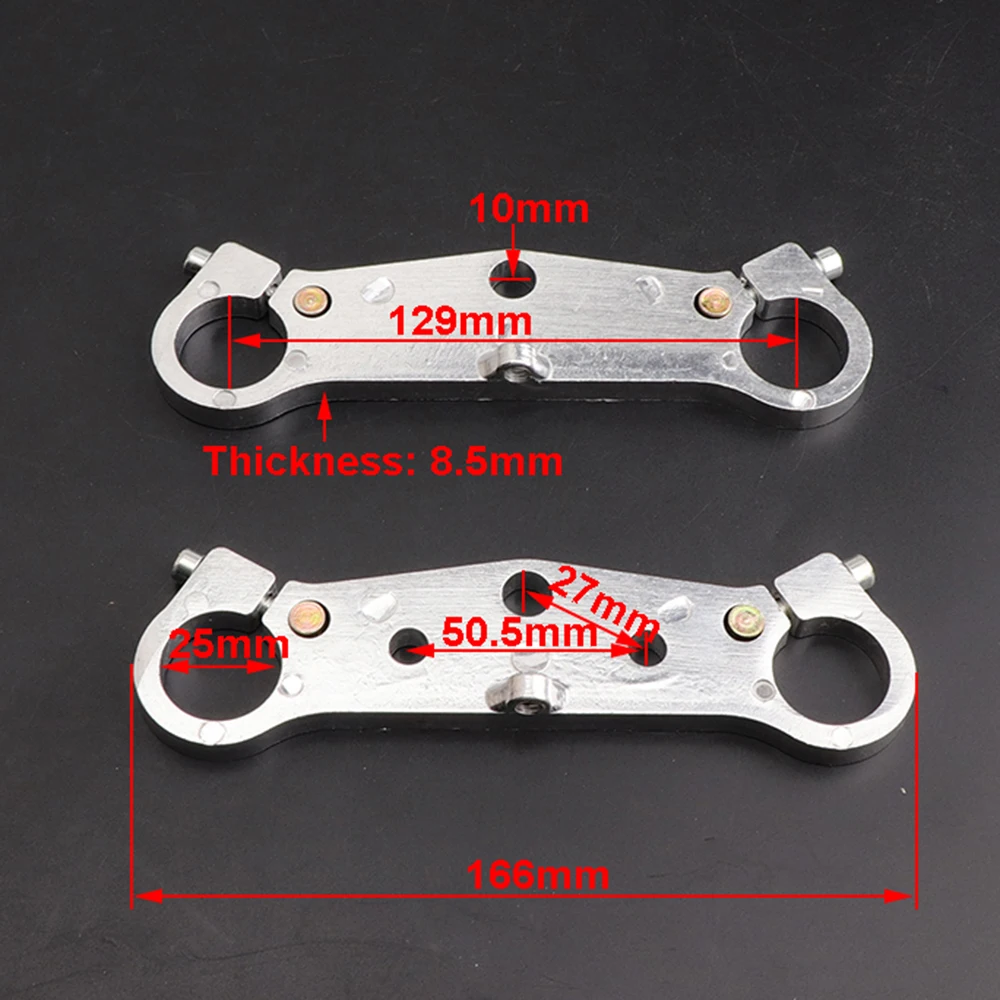 1 pair of 25mm frame leading front fork upper and lower connecting plates for 49cc mini motorcycle dirt bike parts