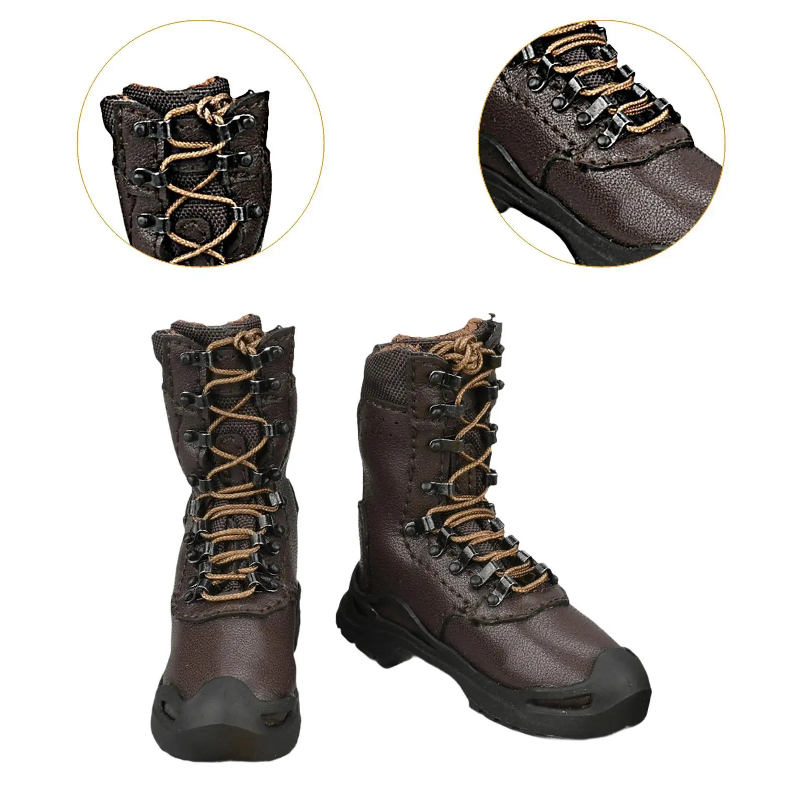 1:6 Scale Miniature Lace up Boot Work Boots Dolls Dress up Accessory Low Heel