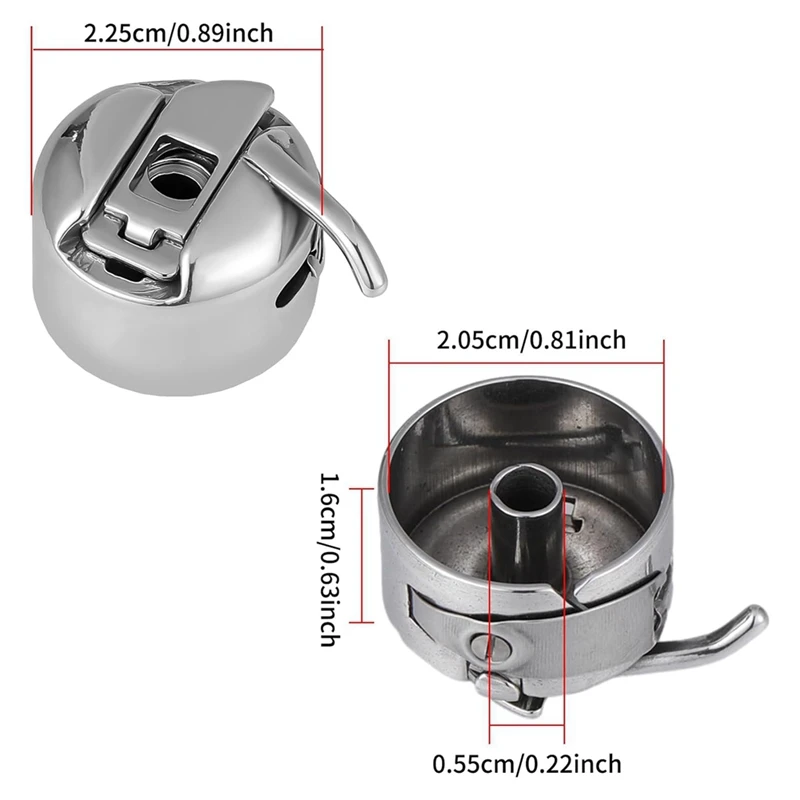 16 Pcs Sewing Machine Bobbin Case Spare Stainless Steel Bobbin Case Silver Metal Sewing Machine Accessories