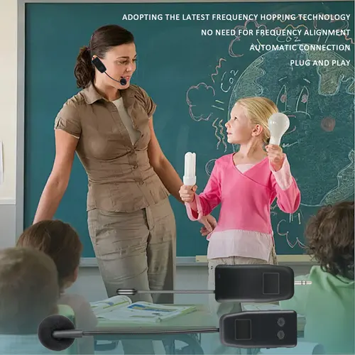 Imagen 2 del producto Micrófono inalámbrico de 2,4G para amplificador de voz, auriculares de alta fidelidad con cancelación de ruido inteligente, Plug Play para Karaoke, altavoz, micrófono Spea