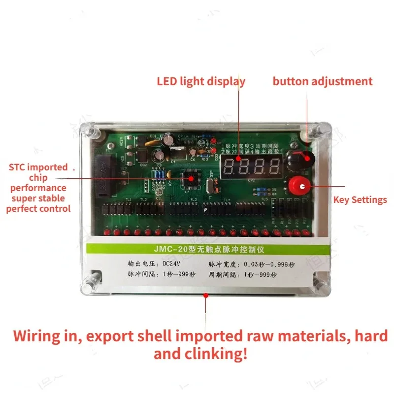 Elettrovalvola Programmable Pulse Dust Collector Injection Online Controller 220v24v Electromagnetic Pulse Valve Controller 1-100 Road Pneumatica — dettaglio 3