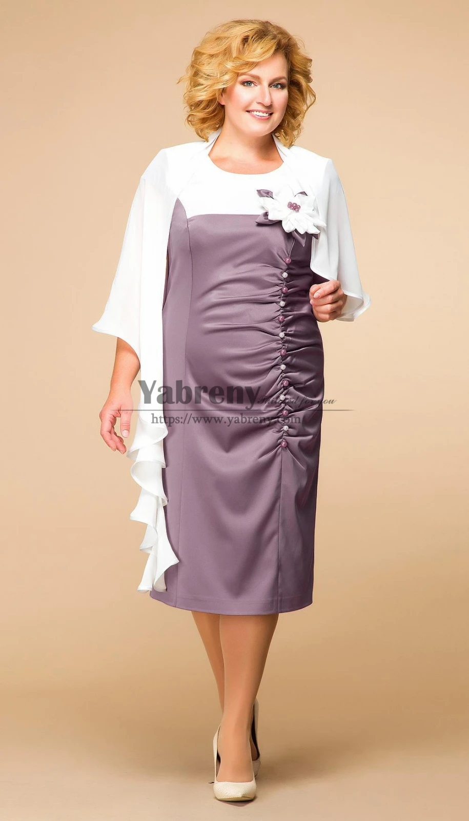 

2022 Fashion 2PC Tea-Length Mother of the Bride Dresses