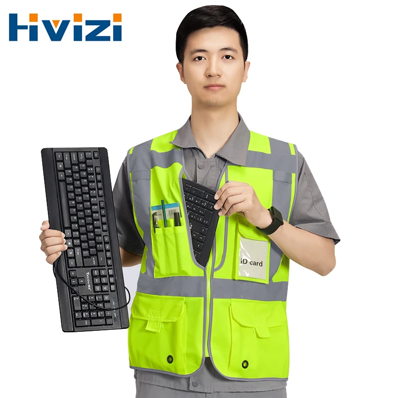 

Reflective Vest Big Pockets Safety Vest for Construction Work Wear Vest Worker Clothes Men