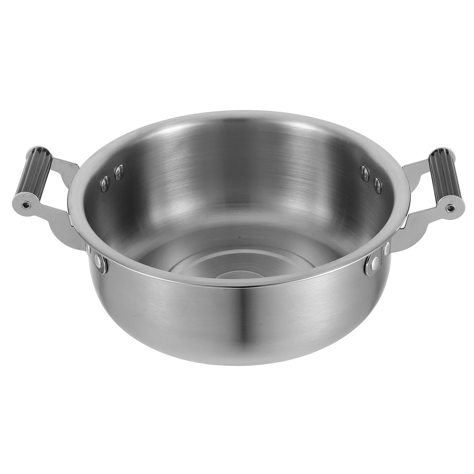 

1600ml Stainless Steel Ramen Pot Double Handles Flat Bottom Cooking Stock Pot Soups Noodles Stews Stove Stock Pots