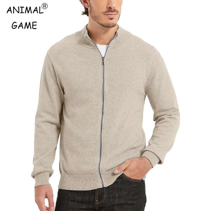 

New Men's Full Zip Up Sweater Cardigan Stand Collar Lightweight Knitted Cardigan Casual Outerwear Casual Streetwear