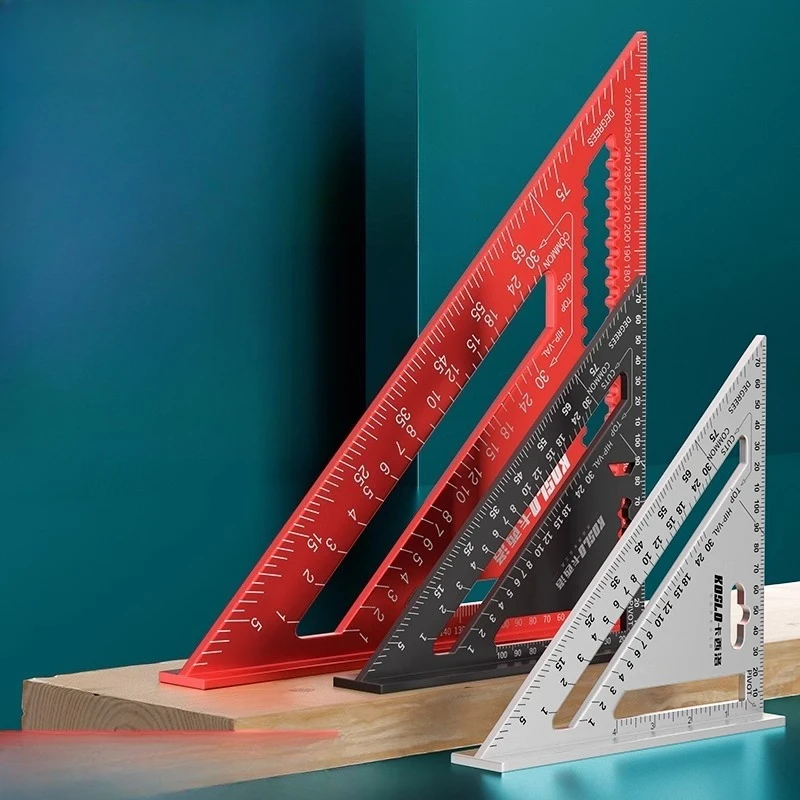 

Aluminum alloy triangle ruler thickened 45 degrees large 90 degree right angle ruler woodworking welder high precision