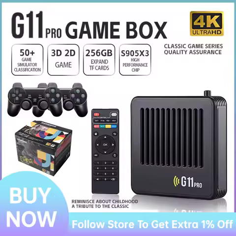 G11 Pro Gaming Box 4K HD Ultra Low Latency Video Game Console HDMI-Compatible Output Game Stick with Dual 2.4G Wireless Gamepads