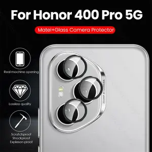 Bilashmart Honor400Pro 5G Aluminum Alloy Ring Camera Lens Tempered Glass Protective Cap Honor 400 Pro Honar Honer 400Pro 5G 2025 Global