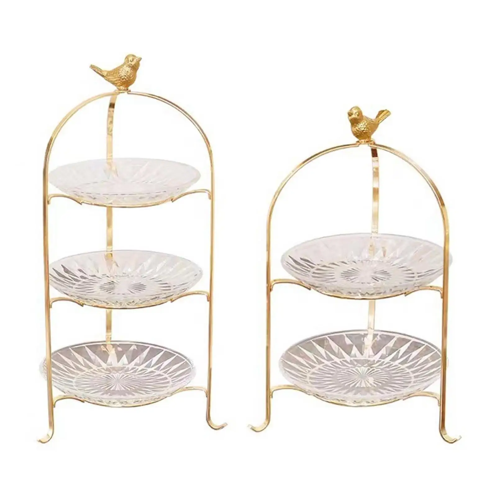 Iron Cake Stand 3 Tier Serving Tray Appetizer Tray Dessert Serving Plate Cupcake Holder for Kitchen Wedding Celebration Cookies