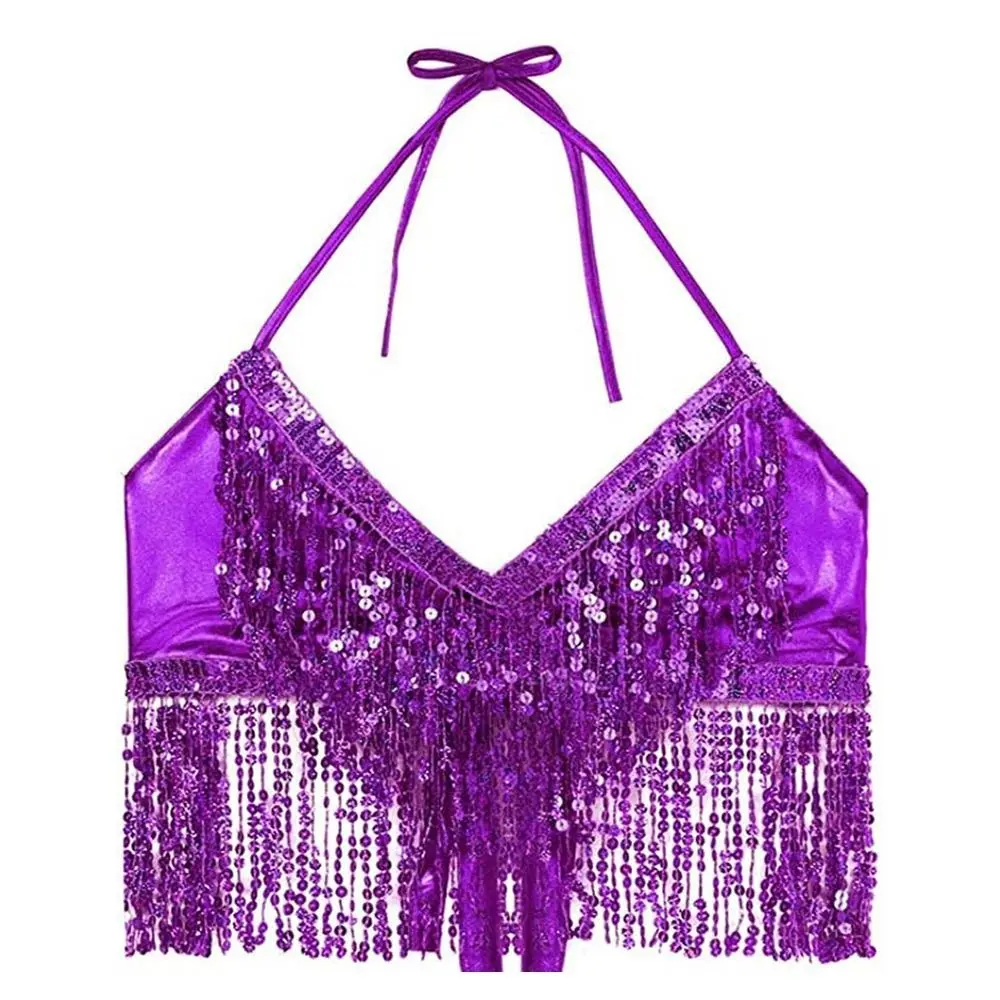 Per la Thailandia/India/Arabo Abbigliamento da ballo Nightclub Nappa Spettacolo Costumi Performance Top Reggiseno di danza del ventre Reggiseno all'americana