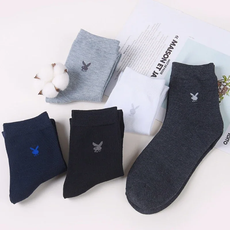 New PLAYBOY Socks Men's Pure Cotton Mid tube Socks 7A Antibacterial, Odor proof, Sweat absorbing Business Long Socks