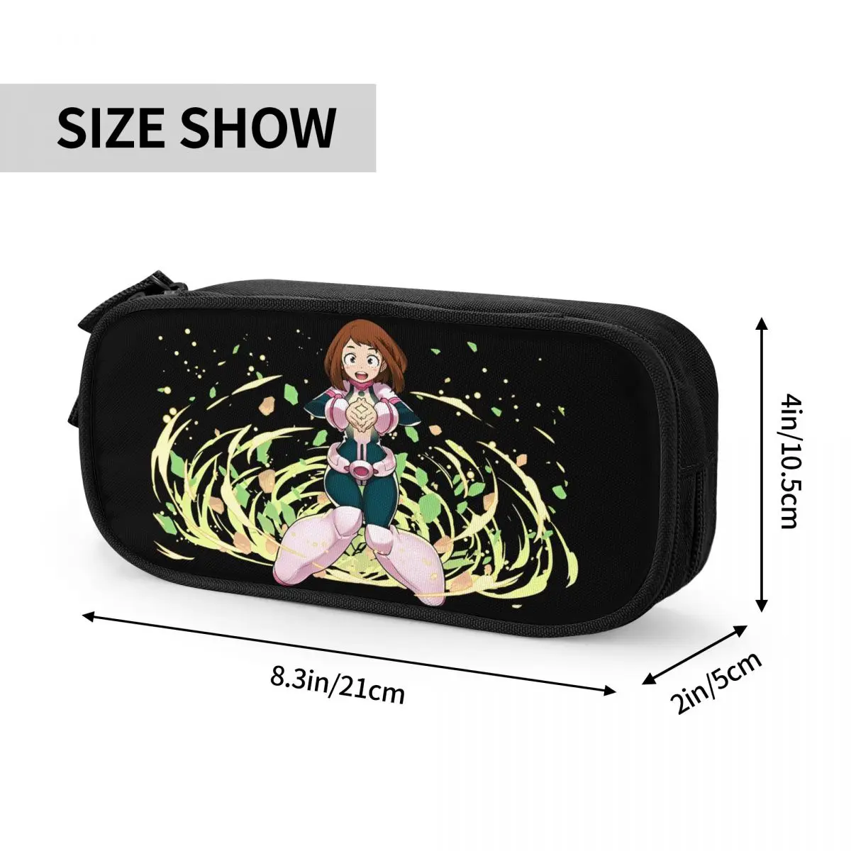 My Hero Academia Uraraka Pencil Cases Anime Pencilcases Pen for Girl Boy Big Capacity Bag School Supplies Zipper Stationery