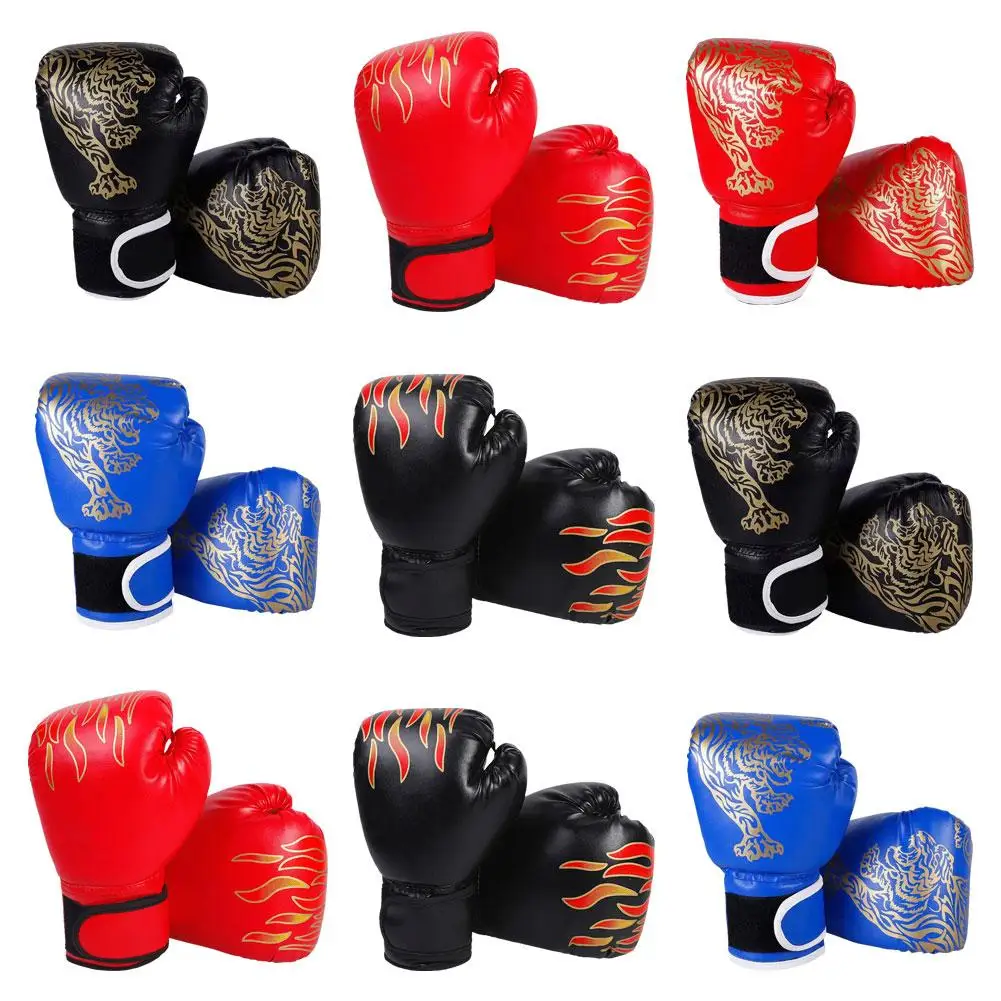 Luvas de boxe ajustáveis para crianças, treinamento de perfuração, protetor sparring, luvas de mão, luta confortável, preto, crianças