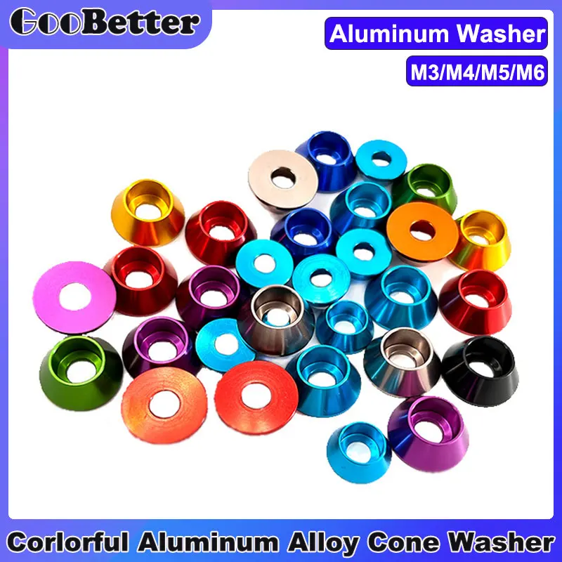 

5Pcs Aluminum Washer M3 M4 M5 M6 Corlorful Metal Washers Gasket Kit for Hex Socket Cap Head Screw Bolt Car Model Rc Parts Tool