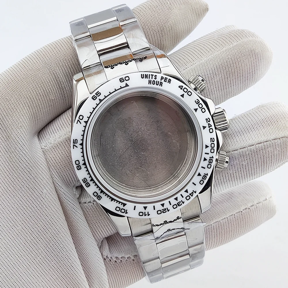 VK63 case 39mm men's case 904L stainless steel sapphire glass case suitable for 29mm dial watch case high-end case